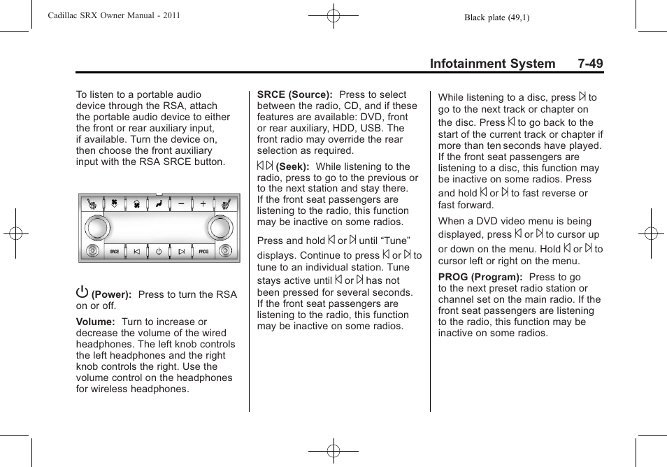 Cadillac 2011 SRX User Manual | Page 255 / 502