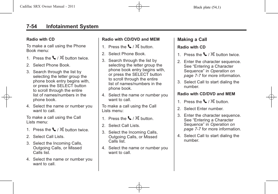 Cadillac 2011 SRX User Manual | Page 260 / 502