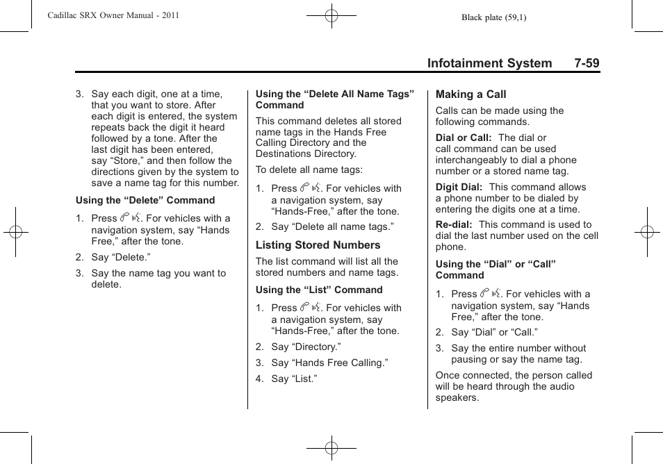 Cadillac 2011 SRX User Manual | Page 265 / 502