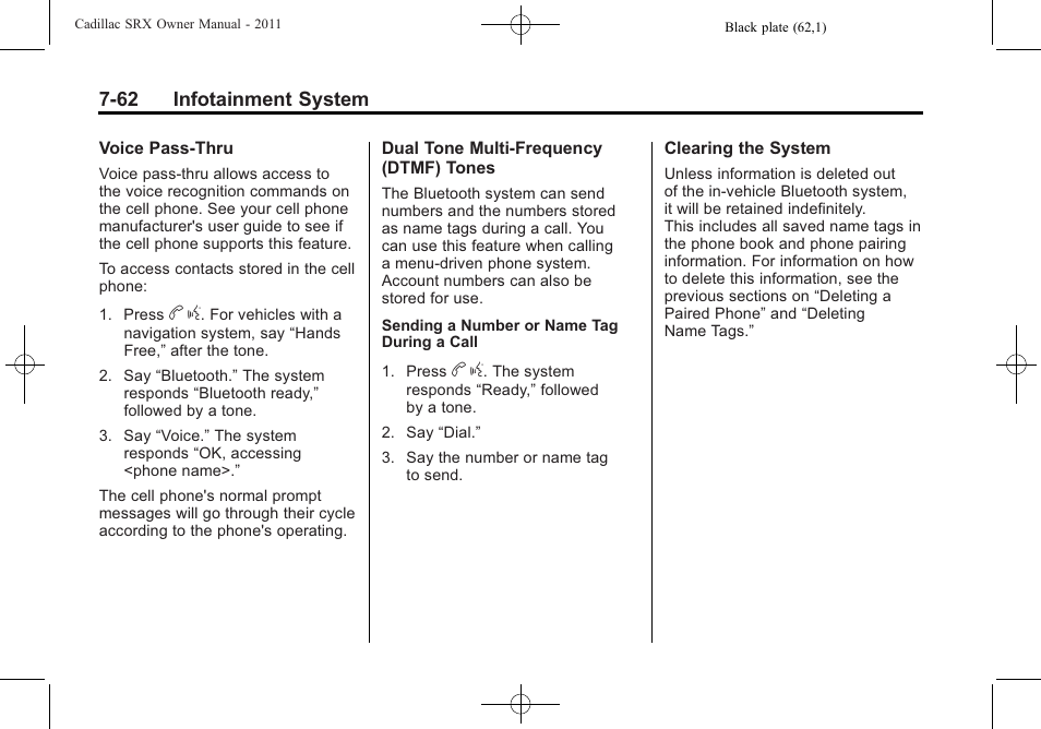 Cadillac 2011 SRX User Manual | Page 268 / 502