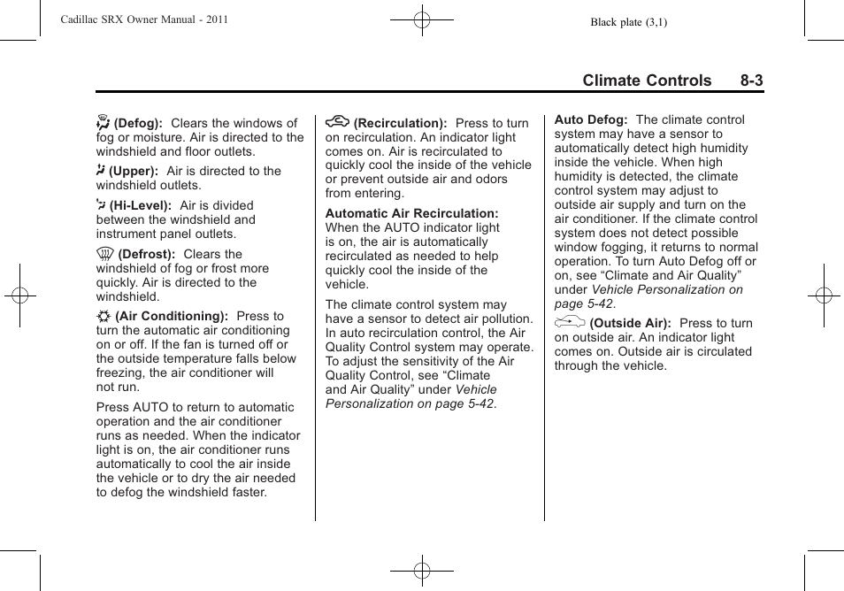 Cadillac 2011 SRX User Manual | Page 271 / 502