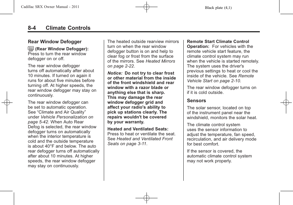 Cadillac 2011 SRX User Manual | Page 272 / 502