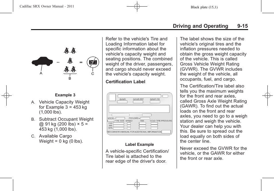 Cadillac 2011 SRX User Manual | Page 291 / 502