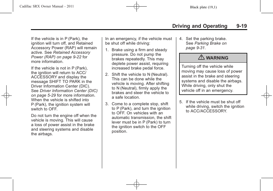 Cadillac 2011 SRX User Manual | Page 295 / 502