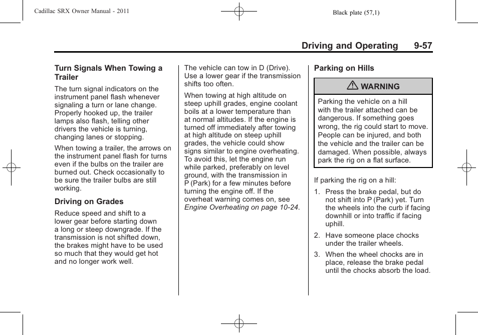 Cadillac 2011 SRX User Manual | Page 333 / 502