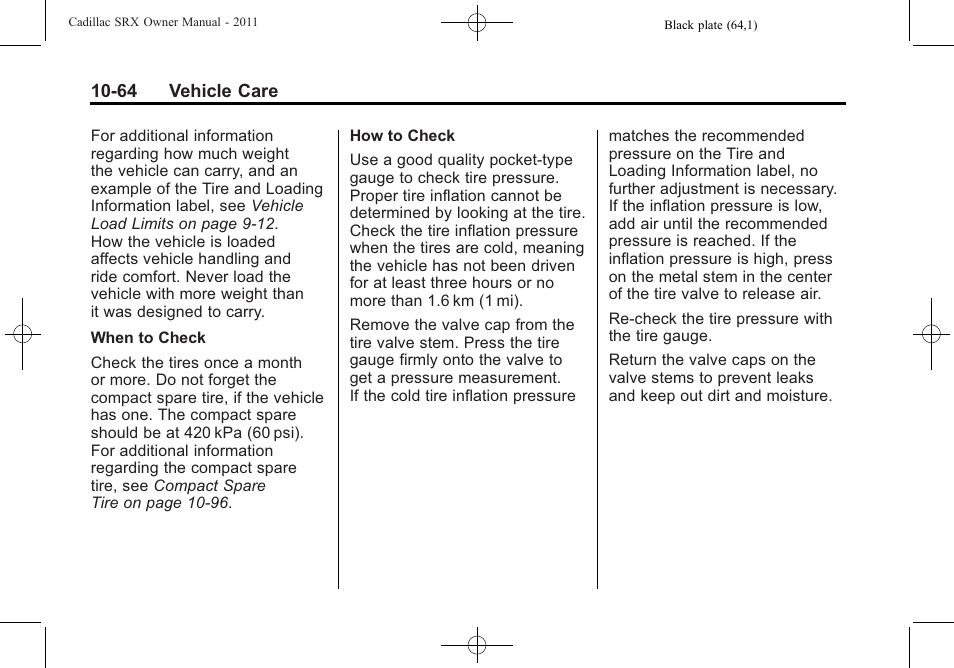 Cadillac 2011 SRX User Manual | Page 402 / 502