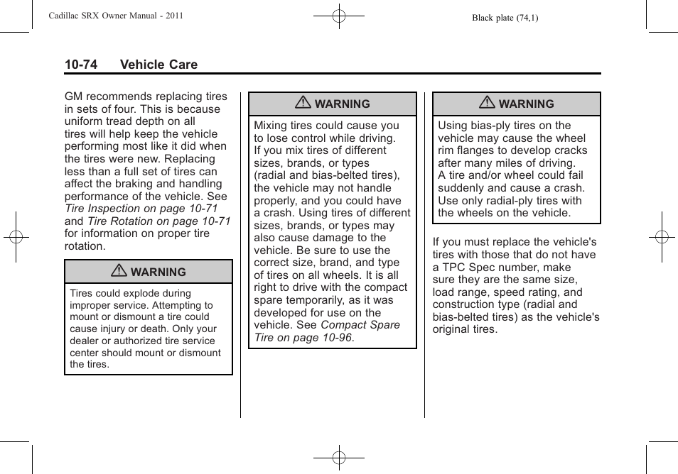 Cadillac 2011 SRX User Manual | Page 412 / 502