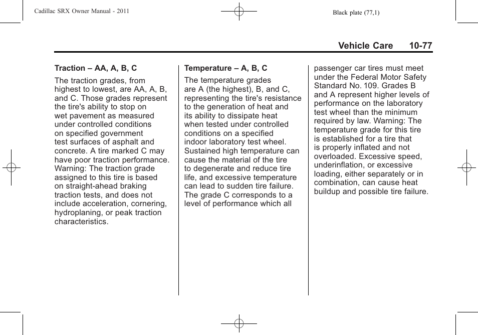 Cadillac 2011 SRX User Manual | Page 415 / 502