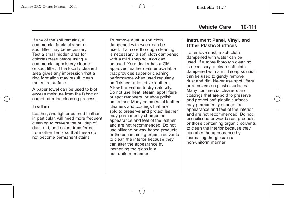 Cadillac 2011 SRX User Manual | Page 449 / 502