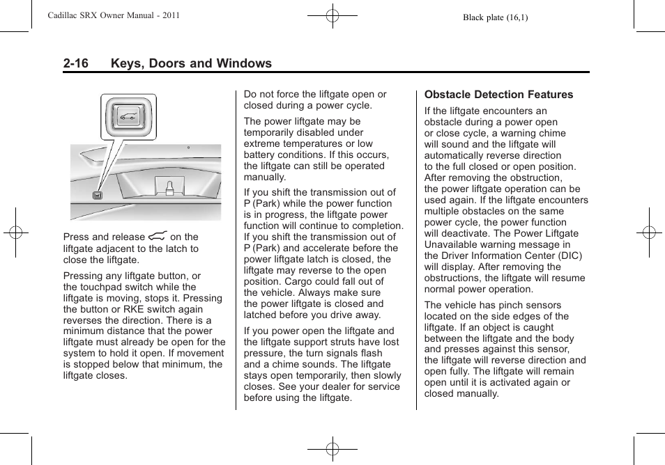 Cadillac 2011 SRX User Manual | Page 50 / 502