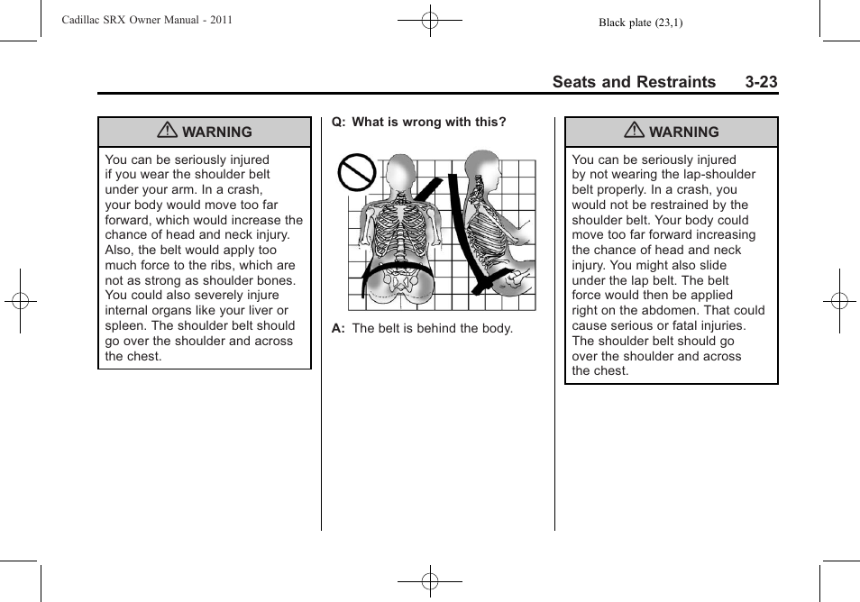Cadillac 2011 SRX User Manual | Page 85 / 502