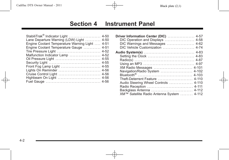 Cadillac 2011 DTS User Manual | Page 160 / 464