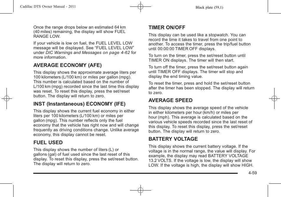 Cadillac 2011 DTS User Manual | Page 217 / 464