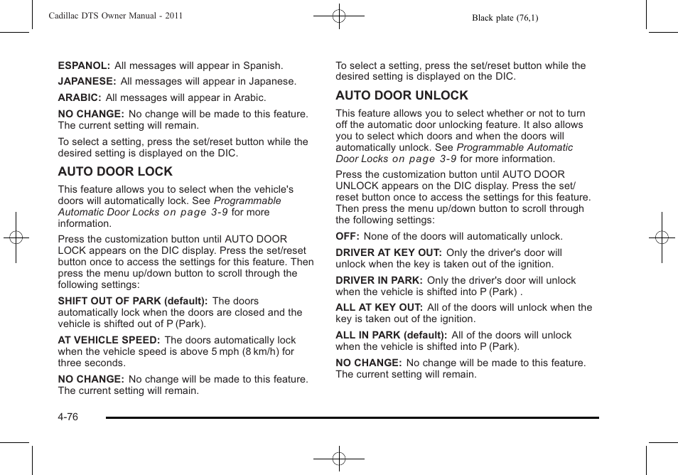 Cadillac 2011 DTS User Manual | Page 234 / 464