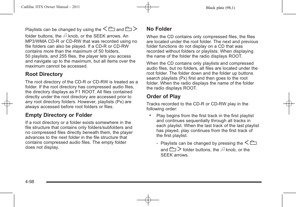 Cadillac 2011 DTS User Manual | Page 256 / 464