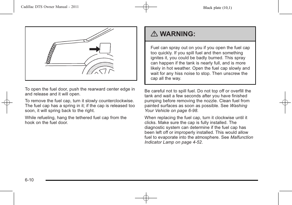 Warning | Cadillac 2011 DTS User Manual | Page 312 / 464