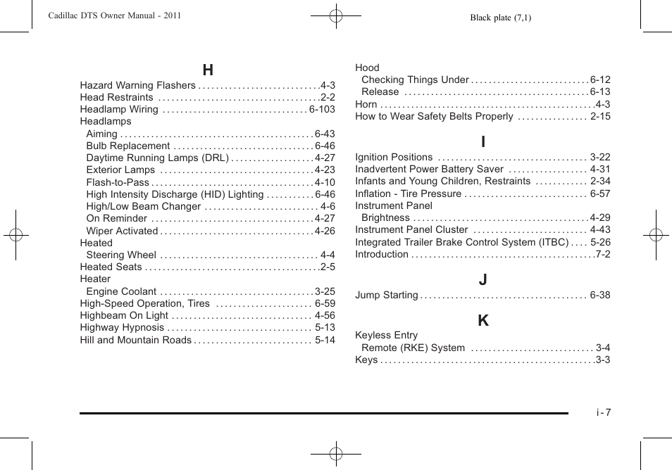 Index_h, Index_i, Index_j | Index_k | Cadillac 2011 DTS User Manual | Page 455 / 464