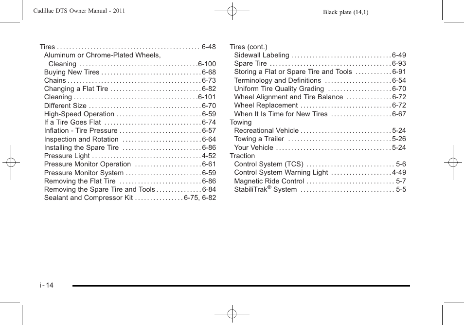 Cadillac 2011 DTS User Manual | Page 462 / 464