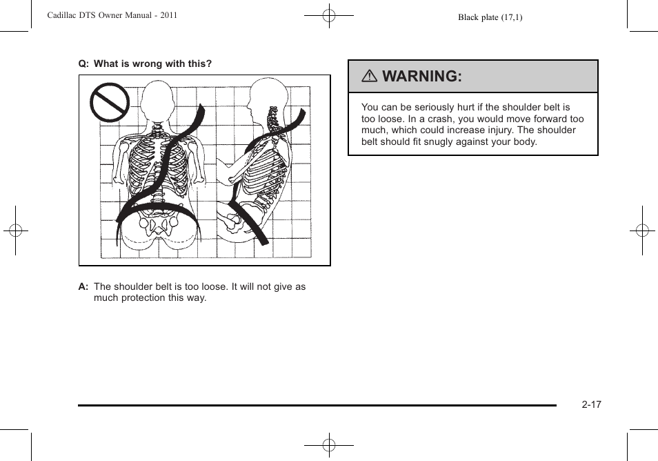 Warning | Cadillac 2011 DTS User Manual | Page 49 / 464