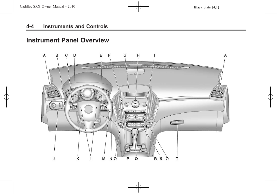 Instrument panel overview, Instrument panel overview -4 | Cadillac 2010 SRX User Manual | Page 112 / 468