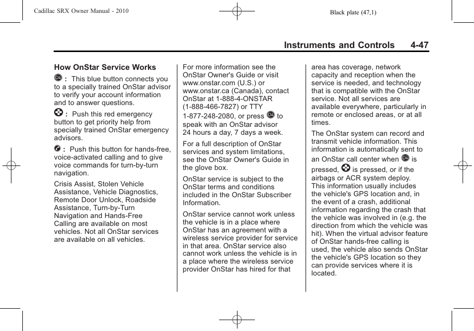 Cadillac 2010 SRX User Manual | Page 155 / 468