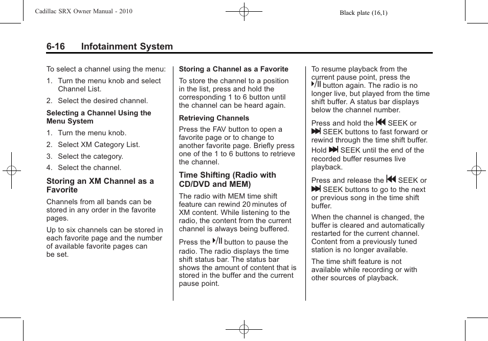 Cadillac 2010 SRX User Manual | Page 182 / 468