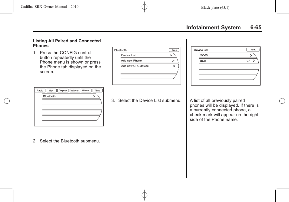 Infotainment system 6-65 | Cadillac 2010 SRX User Manual | Page 231 / 468