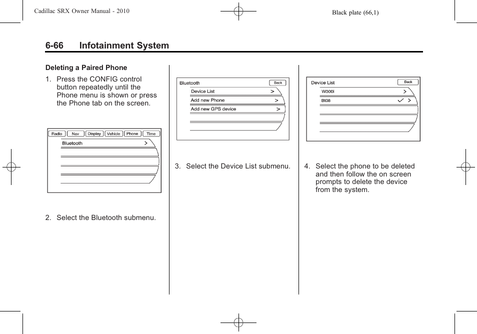 66 infotainment system | Cadillac 2010 SRX User Manual | Page 232 / 468