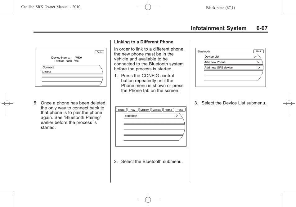 Infotainment system 6-67 | Cadillac 2010 SRX User Manual | Page 233 / 468