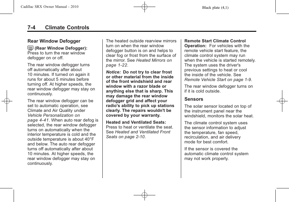 Cadillac 2010 SRX User Manual | Page 242 / 468
