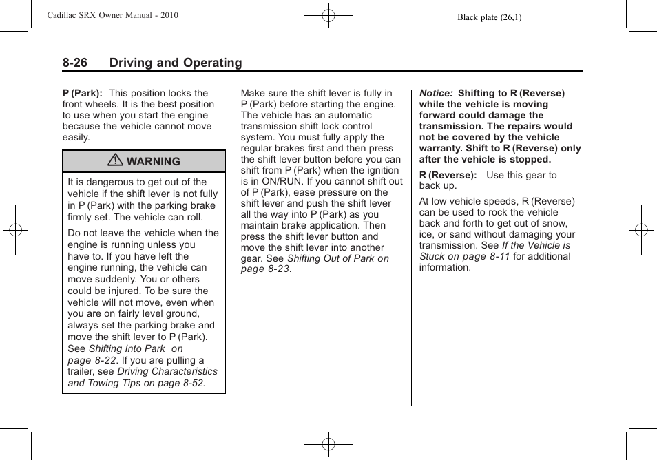 Cadillac 2010 SRX User Manual | Page 270 / 468