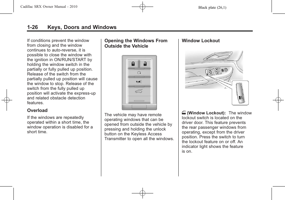 Cadillac 2010 SRX User Manual | Page 32 / 468