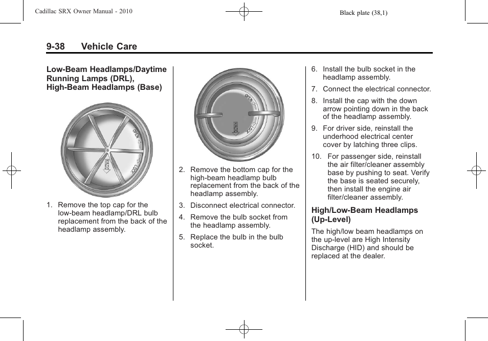 38 vehicle care | Cadillac 2010 SRX User Manual | Page 344 / 468