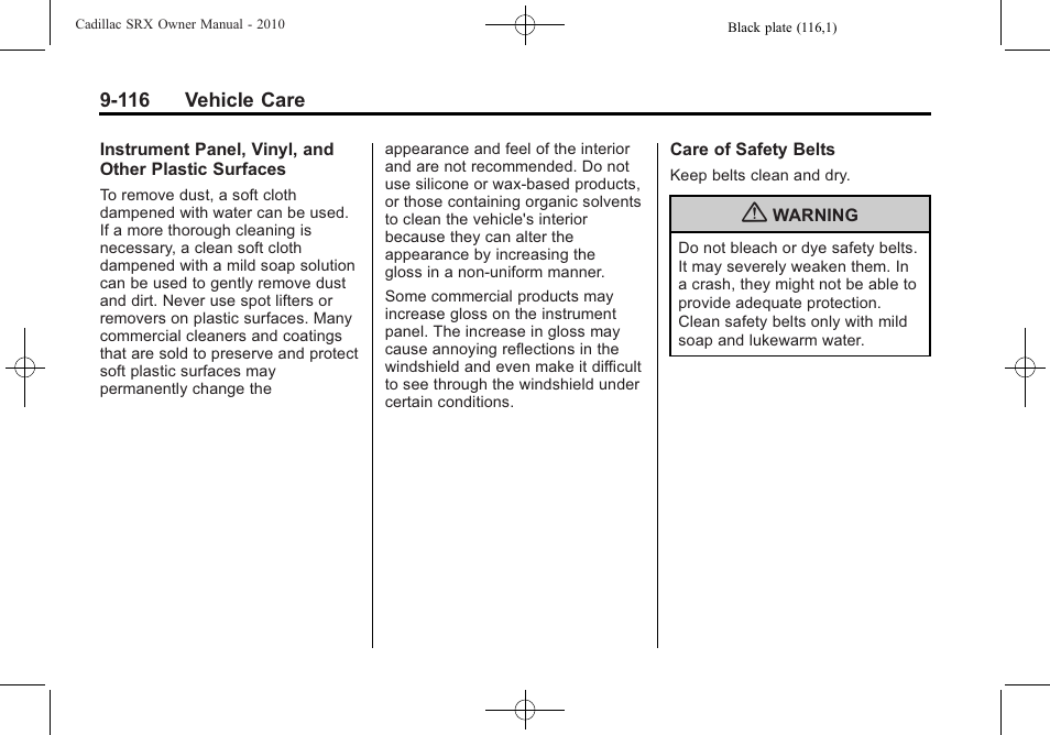 Cadillac 2010 SRX User Manual | Page 422 / 468