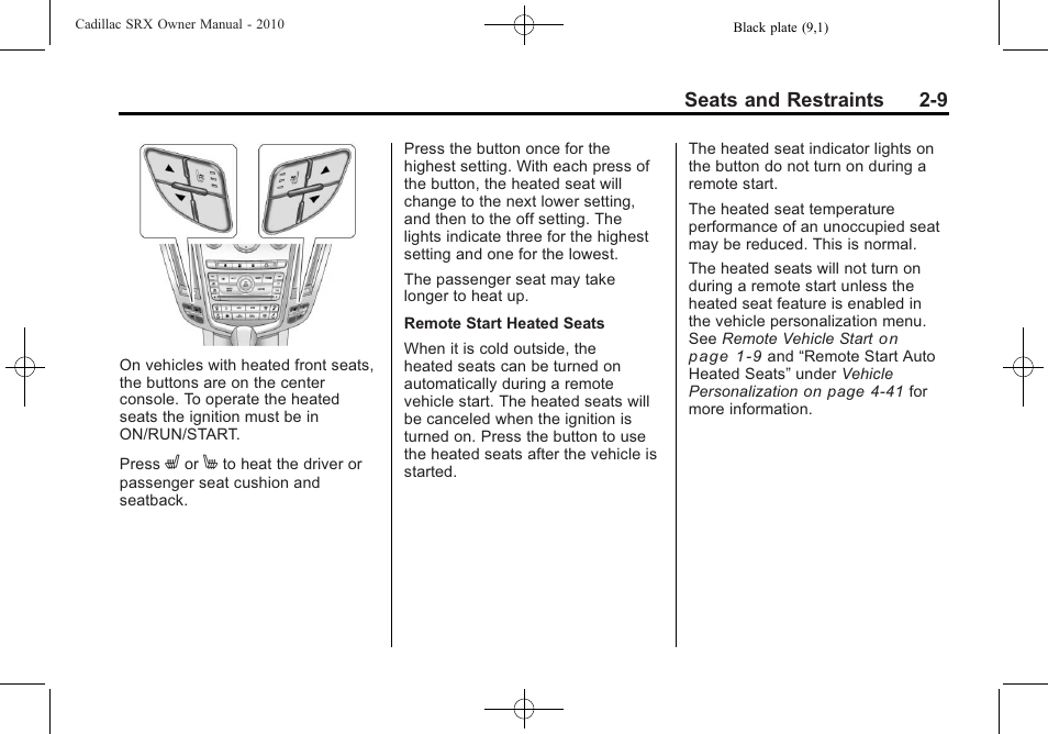 Cadillac 2010 SRX User Manual | Page 43 / 468