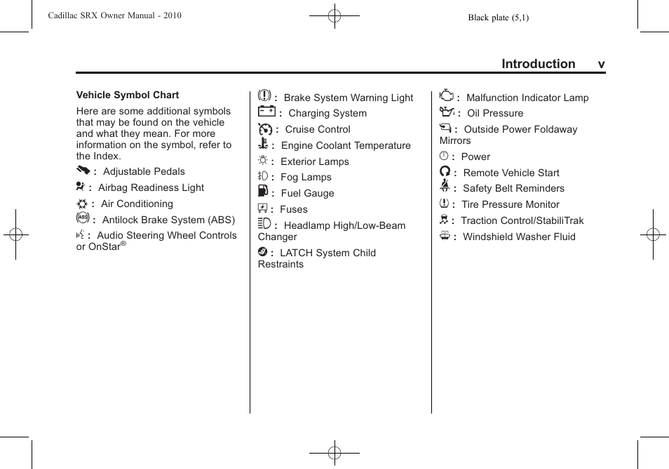 Cadillac 2010 SRX User Manual | Page 5 / 468