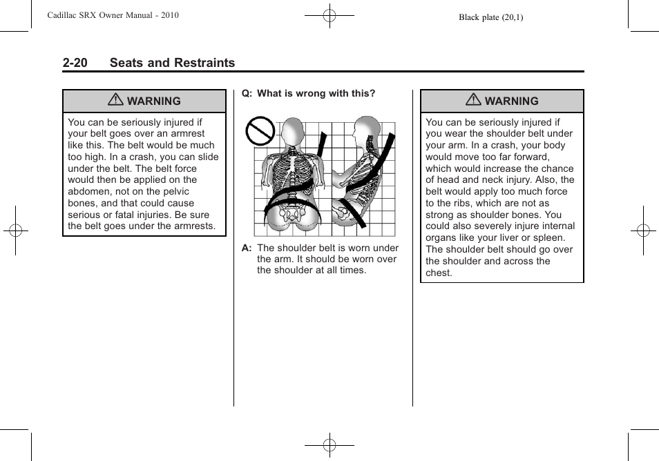 Cadillac 2010 SRX User Manual | Page 54 / 468