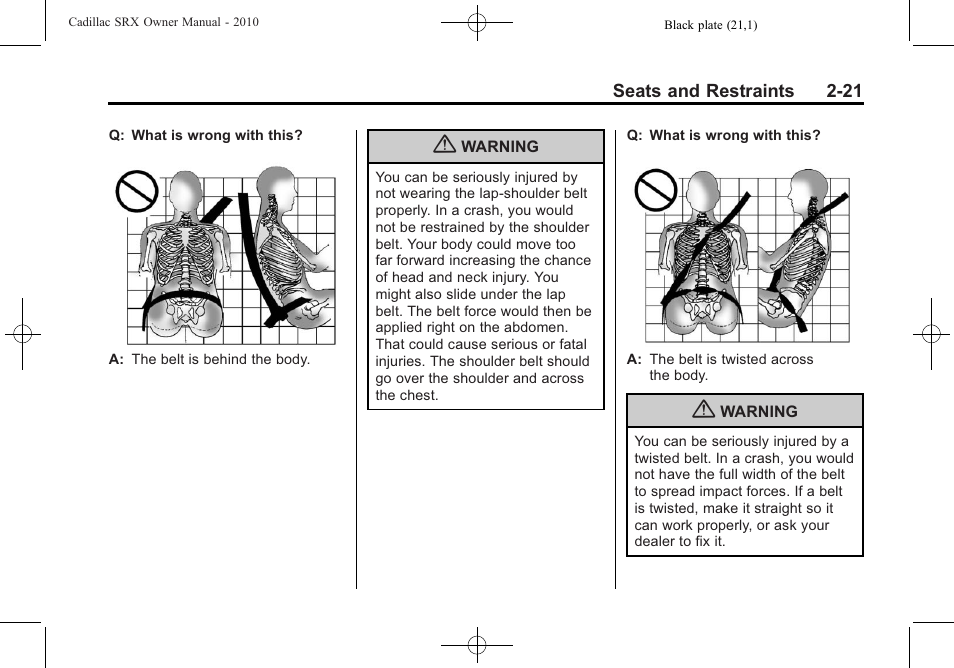 Cadillac 2010 SRX User Manual | Page 55 / 468
