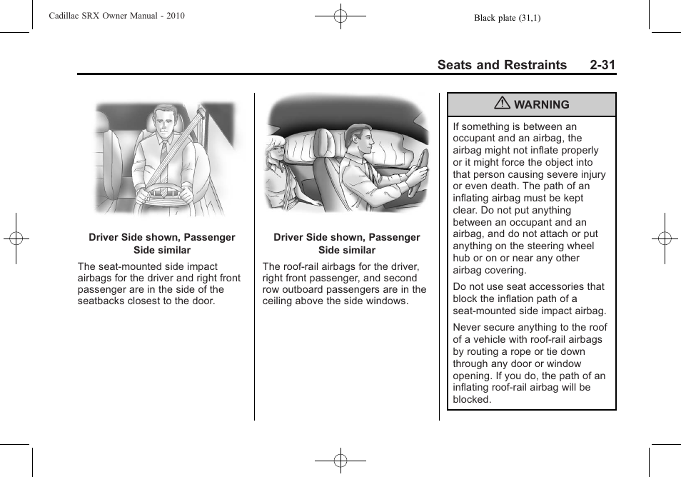 Cadillac 2010 SRX User Manual | Page 65 / 468