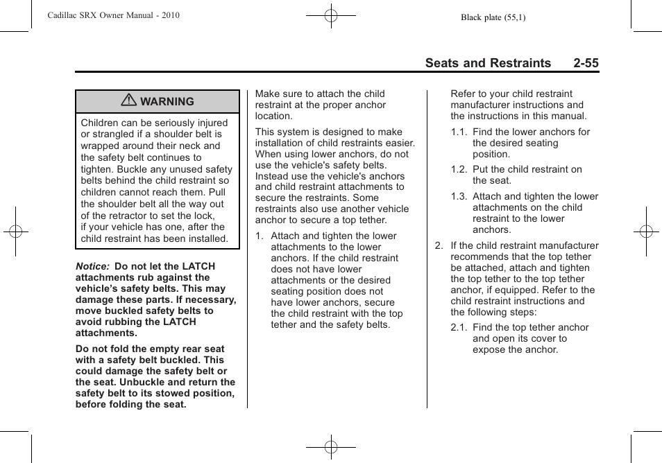 Cadillac 2010 SRX User Manual | Page 89 / 468