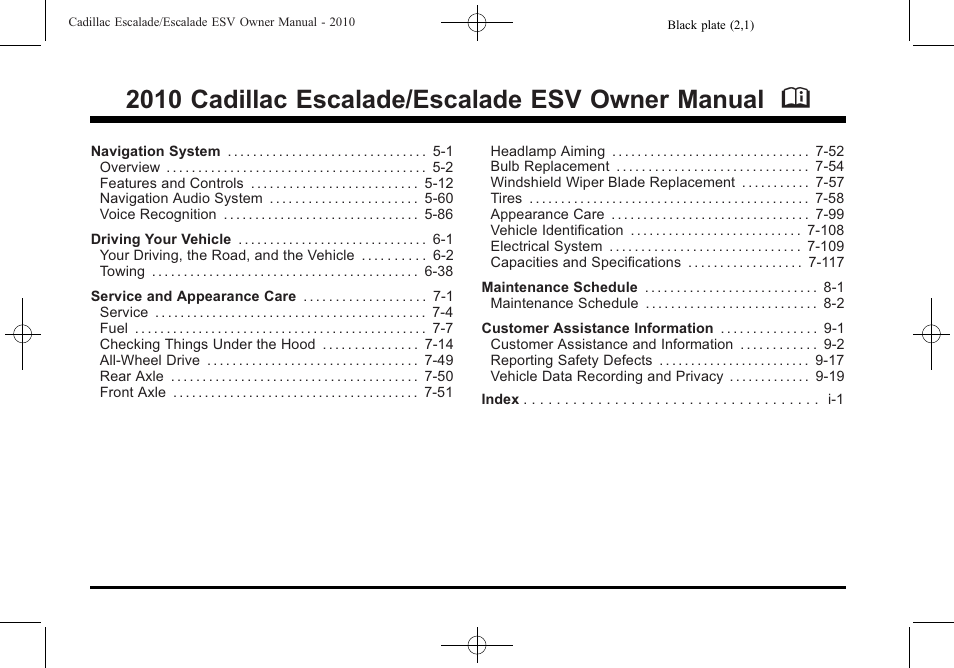 2010 cadillac escalade/escalade esv owner manual m | Cadillac 2010 Escalade User Manual | Page 2 / 620