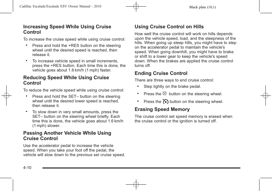 Cadillac 2010 Escalade User Manual | Page 202 / 620