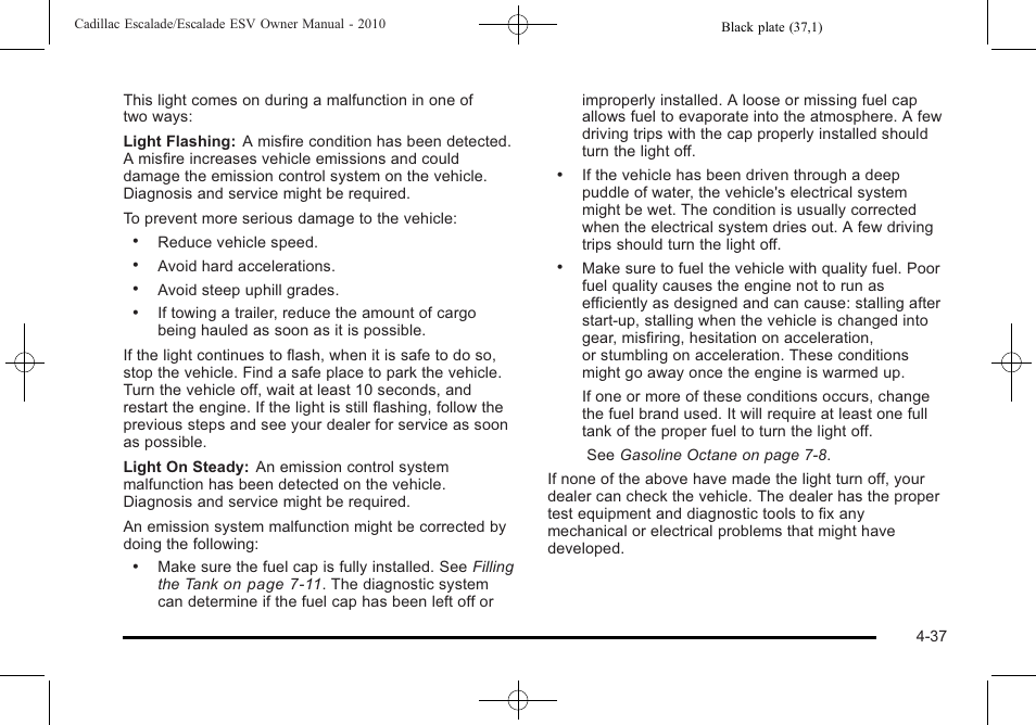 Cadillac 2010 Escalade User Manual | Page 229 / 620