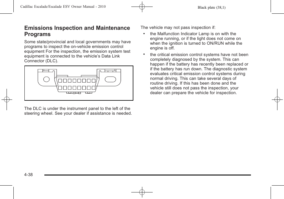 Emissions inspection and maintenance programs | Cadillac 2010 Escalade User Manual | Page 230 / 620