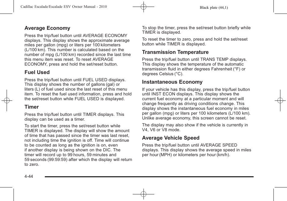 Cadillac 2010 Escalade User Manual | Page 236 / 620