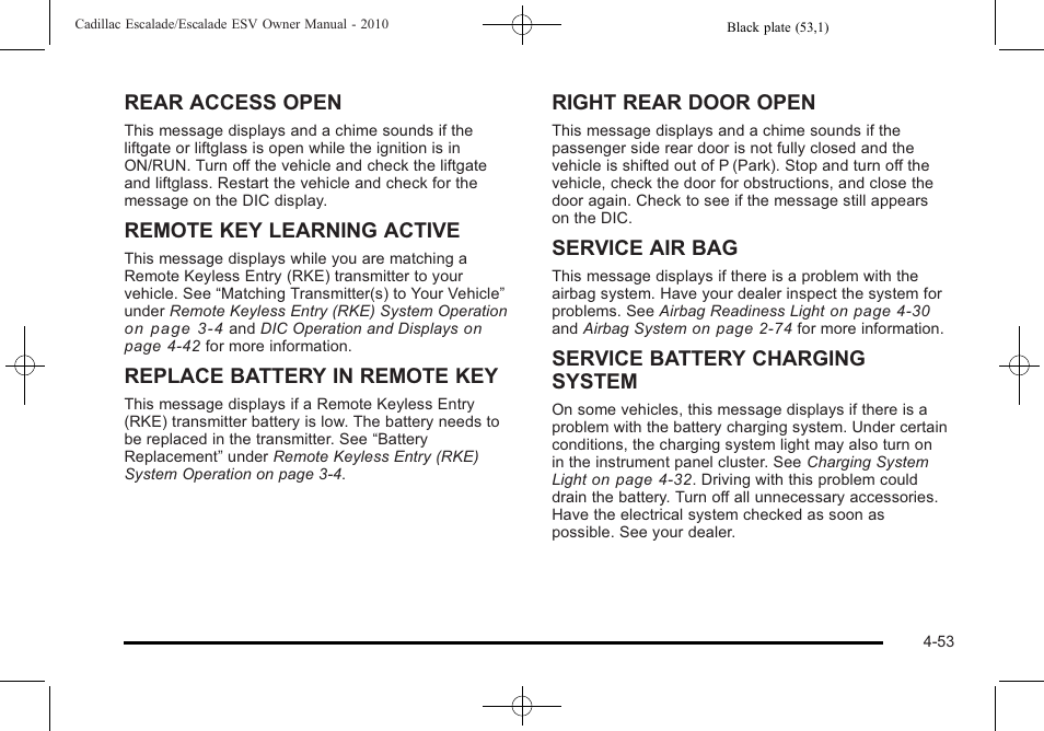 Cadillac 2010 Escalade User Manual | Page 245 / 620