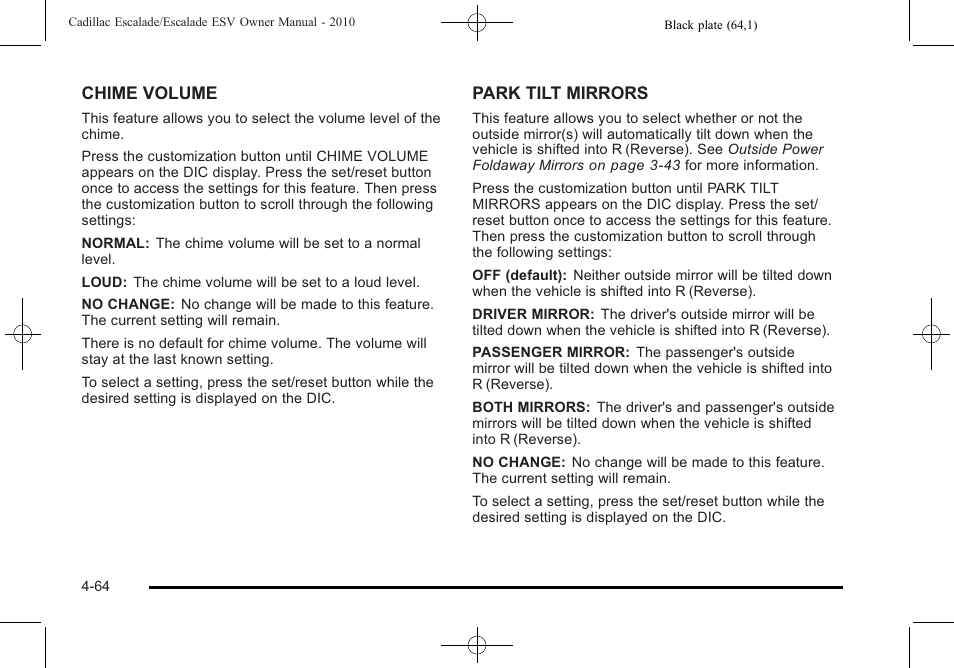 Cadillac 2010 Escalade User Manual | Page 256 / 620