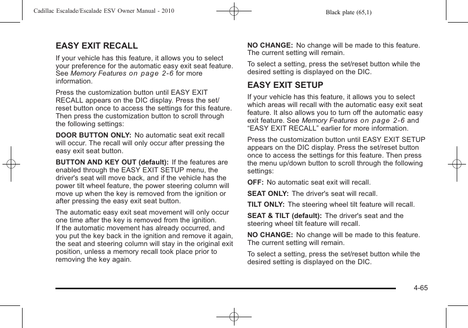 Cadillac 2010 Escalade User Manual | Page 257 / 620