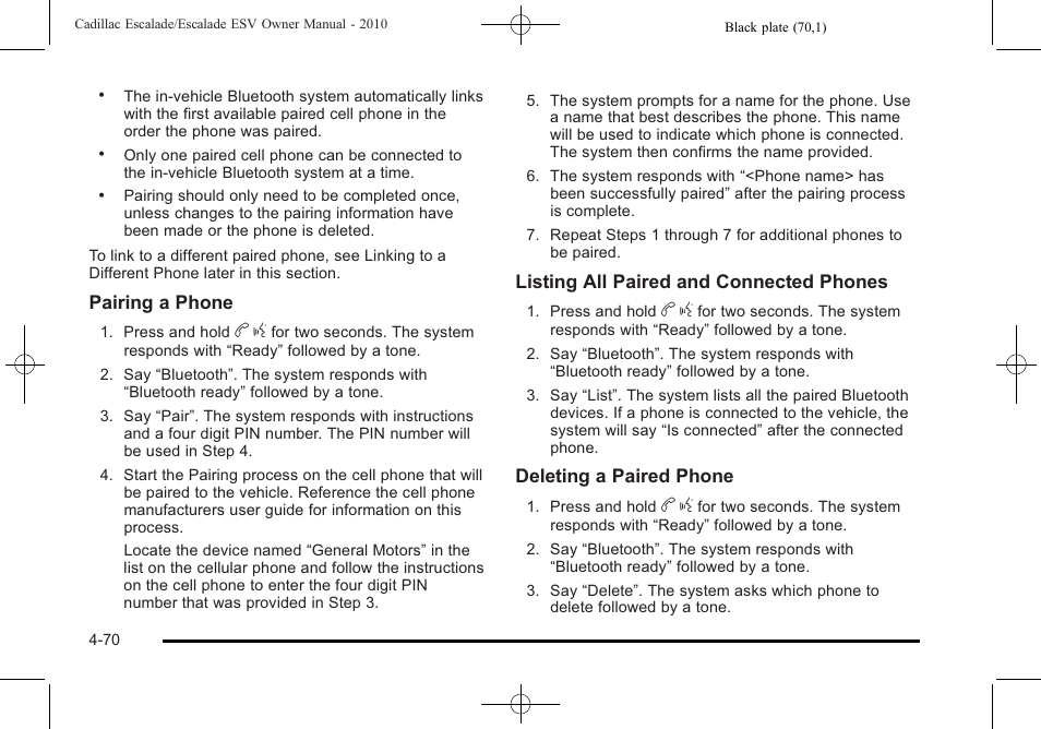 Cadillac 2010 Escalade User Manual | Page 262 / 620