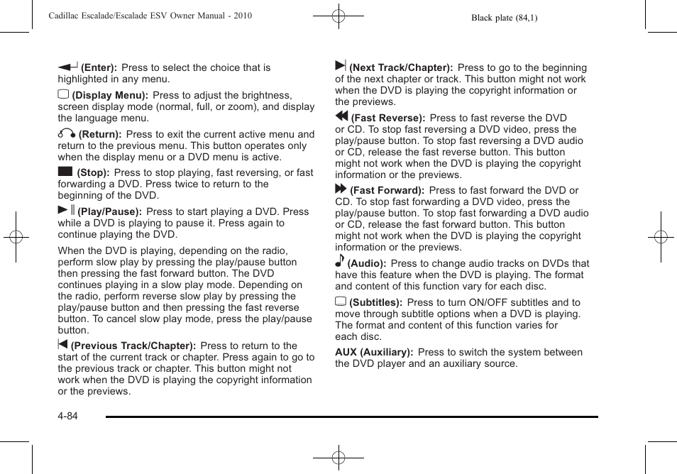 Cadillac 2010 Escalade User Manual | Page 276 / 620